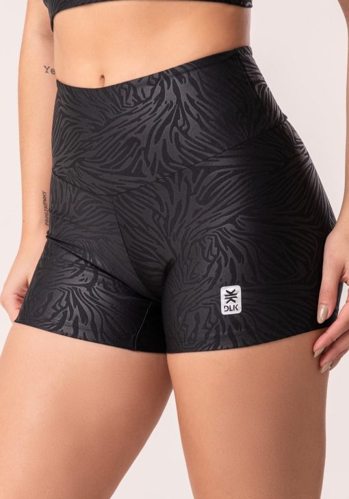 Short shine preto texturizado