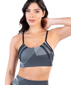 Top fitness feminino com bojo new printed estampado gradil
