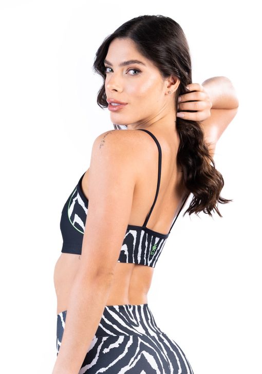 Top fitness feminino com bojo new printed estampado zebra - Image 4