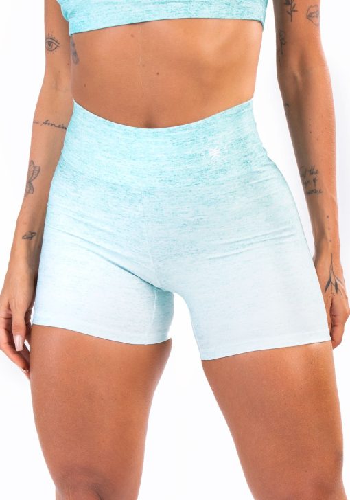 Short fitness feminino new printed estampado melange verde - Image 4