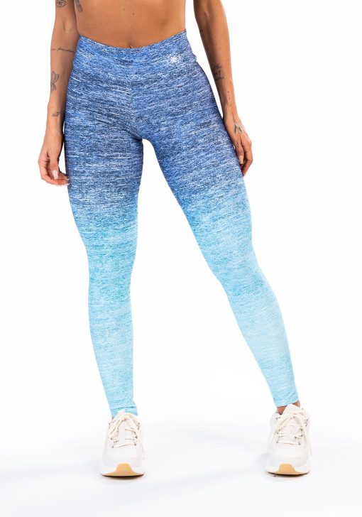 Legging fitness feminina new printed estampada melange azul - Image 4