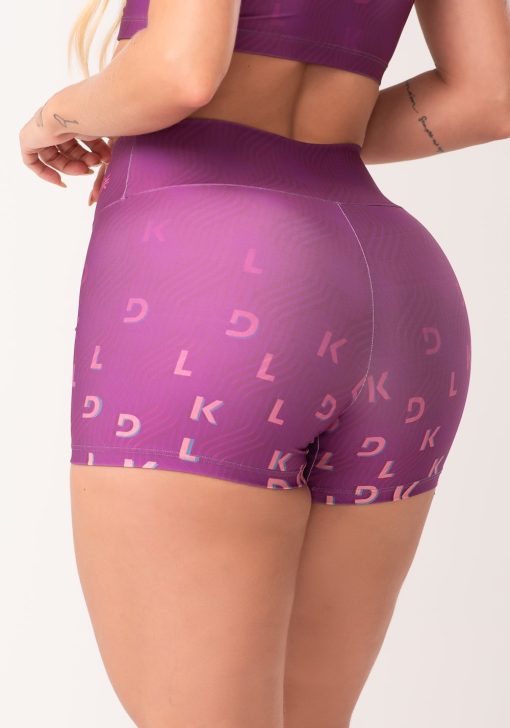 Short fitness feminino estampado move rosa printed - Image 3