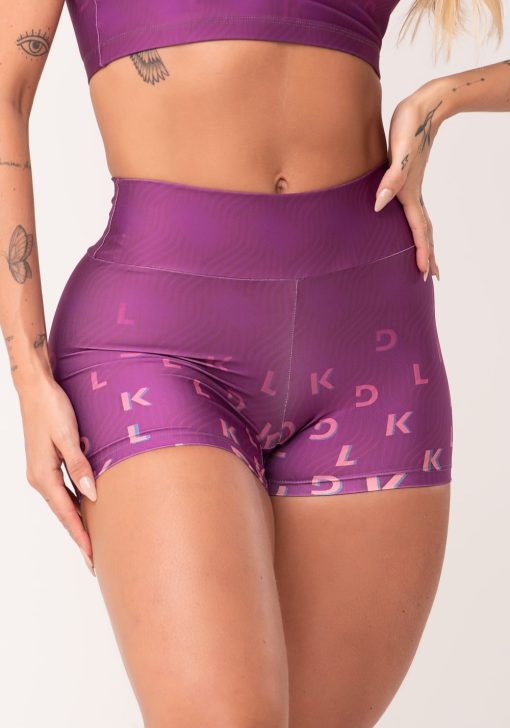 Short fitness feminino estampado move rosa printed - Image 4