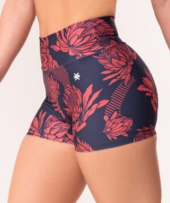 Short fitness feminino estampado floral monocromático printed