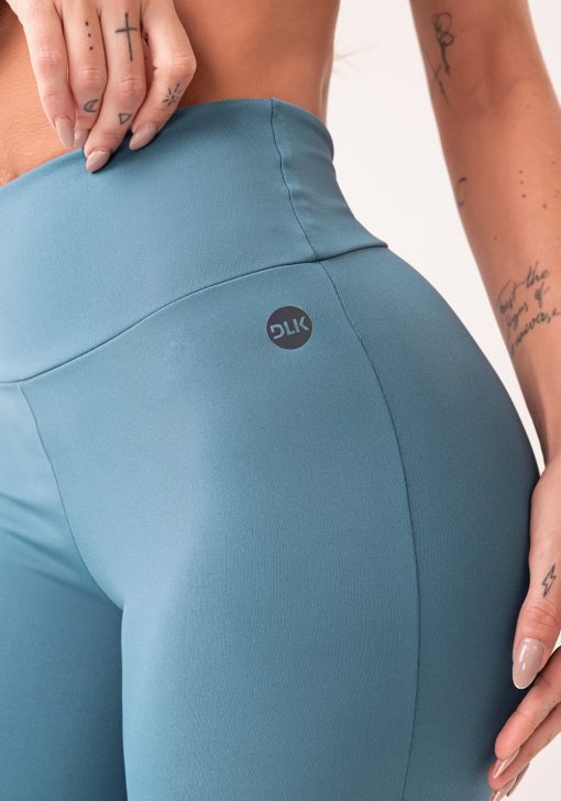 Calça flare feminina azul com fenda oasis - Image 5