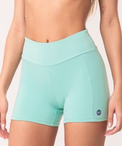 Short fitness feminino verde com recortes oasis