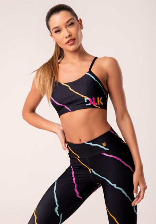 Top fitness feminino com bojo estampado neon energetic printed - Image 3