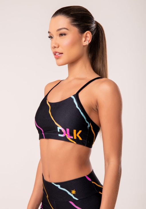 Top fitness feminino com bojo estampado neon energetic printed - Image 5