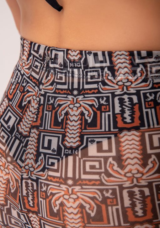 Calça flare feminina tule estampada orla geométrica al mare - Image 2
