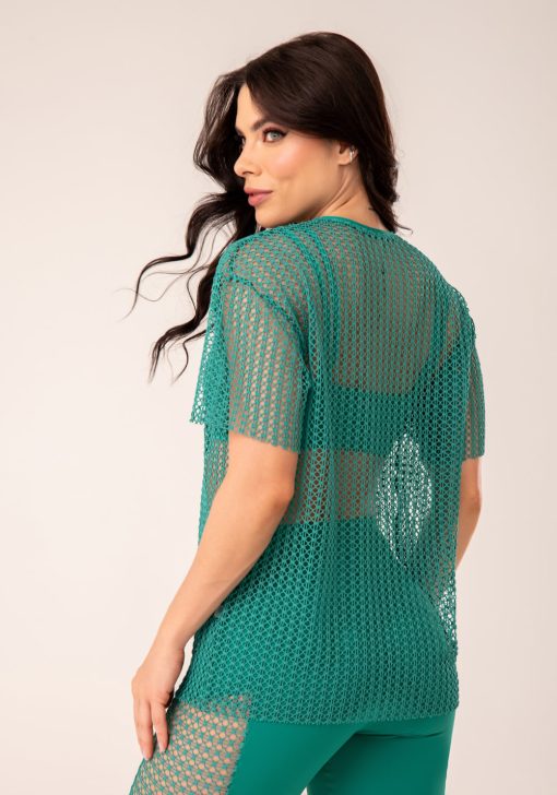 Blusa de tela feminina verde harmony - Image 3