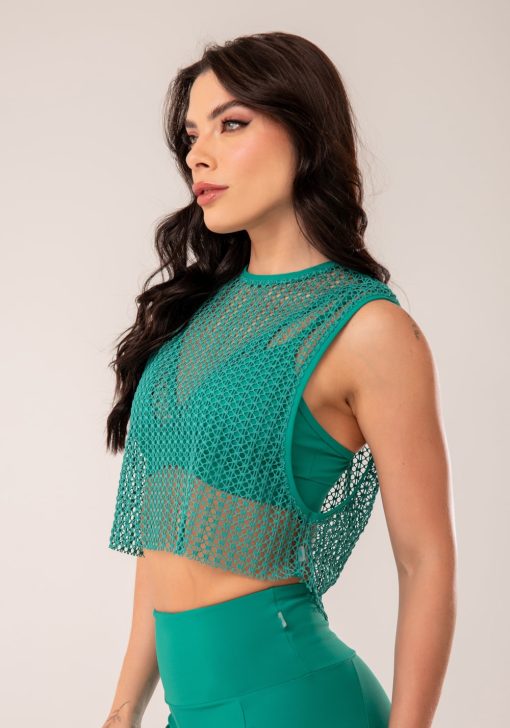 Cropped de tela feminino verde harmony - Image 4